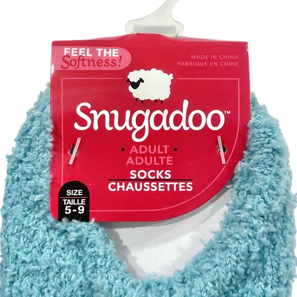 🎁 SNUGADOO Soft Fuzzy Non-Slip Adult Socks Blue Plaid & Green Stripes Set NWT - Picture 3 of 5